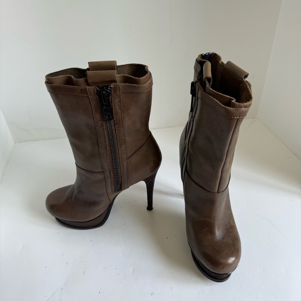 Calvin Klein Jeans Ginette Leather Platform Stiletto Ankle Boots Women’s 6.5